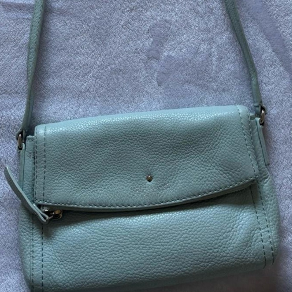 Elegant Blue Leather Crossbody Bag